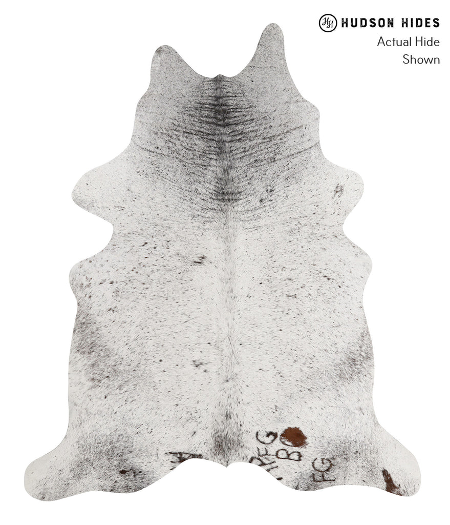 Salt and Pepper Brown X-Large Brazilian Cowhide Rug 7'8"H x 6'4"W #83116 by Hudson Hides