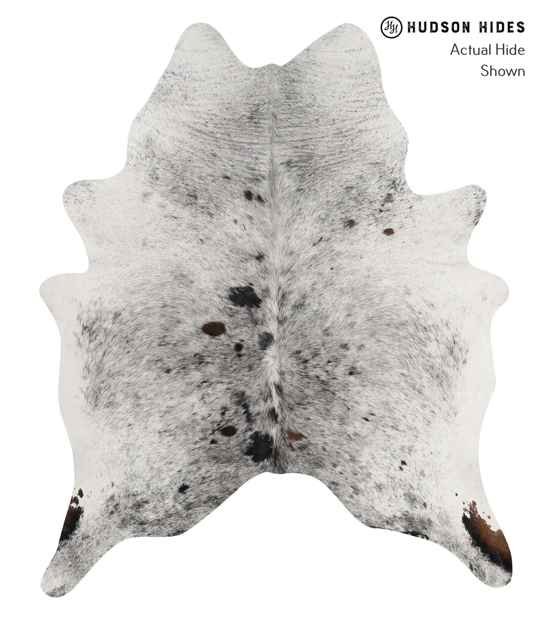 Salt and Pepper Black X-Large Brazilian Cowhide Rug 7'0"H x 5'10"W #83