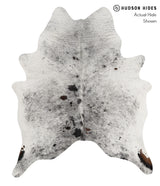 Salt and Pepper Black X-Large Brazilian Cowhide Rug 7'0"H x 5'10"W #83128 by Hudson Hides
