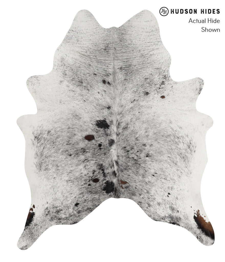 Salt and Pepper Black X-Large Brazilian Cowhide Rug 7'0"H x 5'10"W #83128 by Hudson Hides
