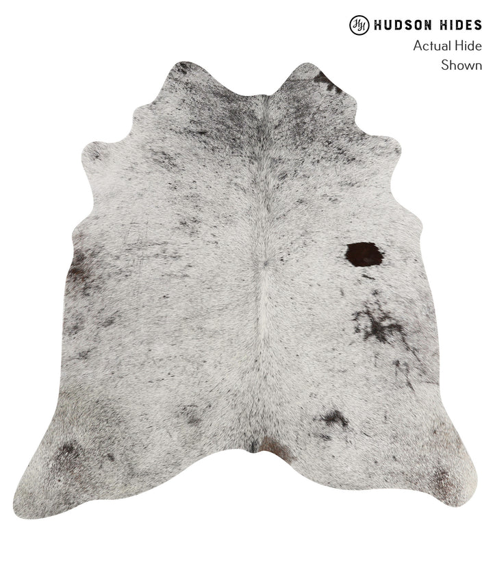 Salt and Pepper Black Large Brazilian Cowhide Rug 5'7"H x 5'8"W #83142 by Hudson Hides