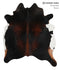 Chocolate and White Large Brazilian Cowhide Rug 6'10