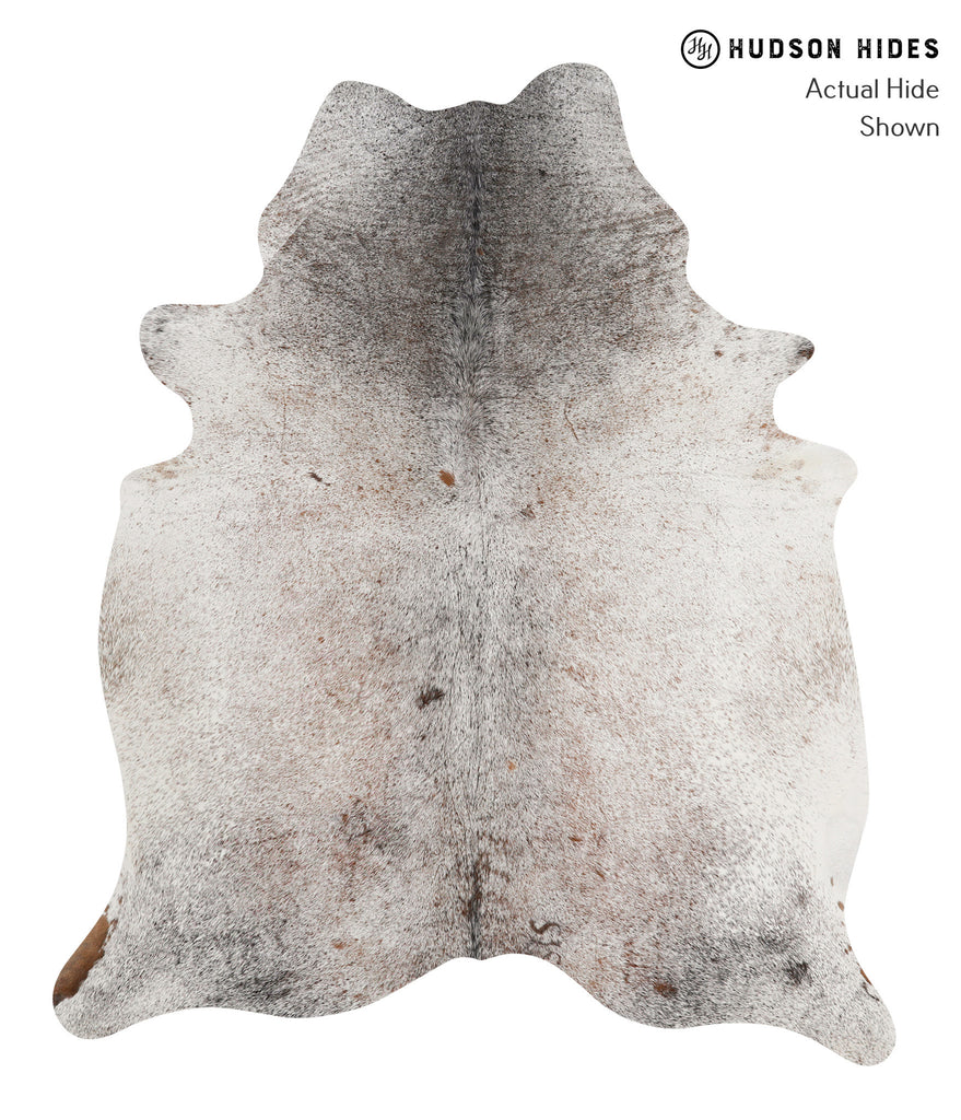 Salt and Pepper Brown X-Large Brazilian Cowhide Rug 7'1"H x 5'11"W #83379 by Hudson Hides