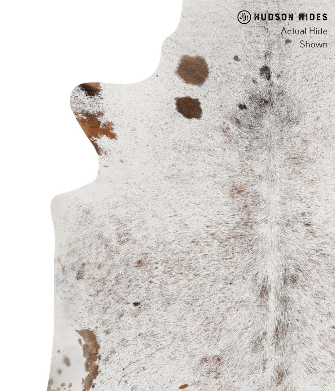 Salt and Pepper Brown X-Large Brazilian Cowhide Rug 6'5"H x 6'2"W #833