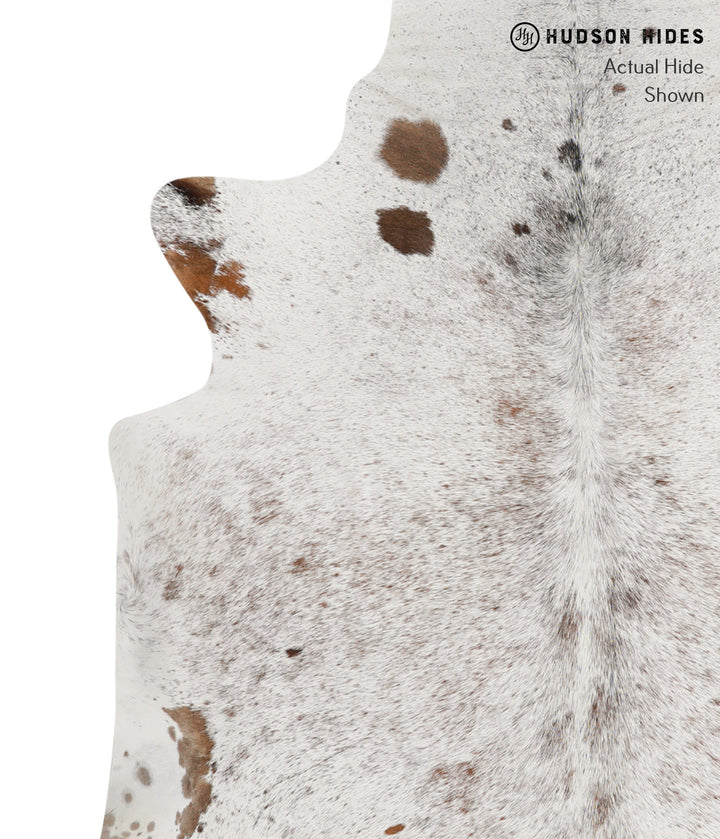 Salt and Pepper Brown X-Large Brazilian Cowhide Rug 6'5"H x 6'2"W #83383 by Hudson Hides