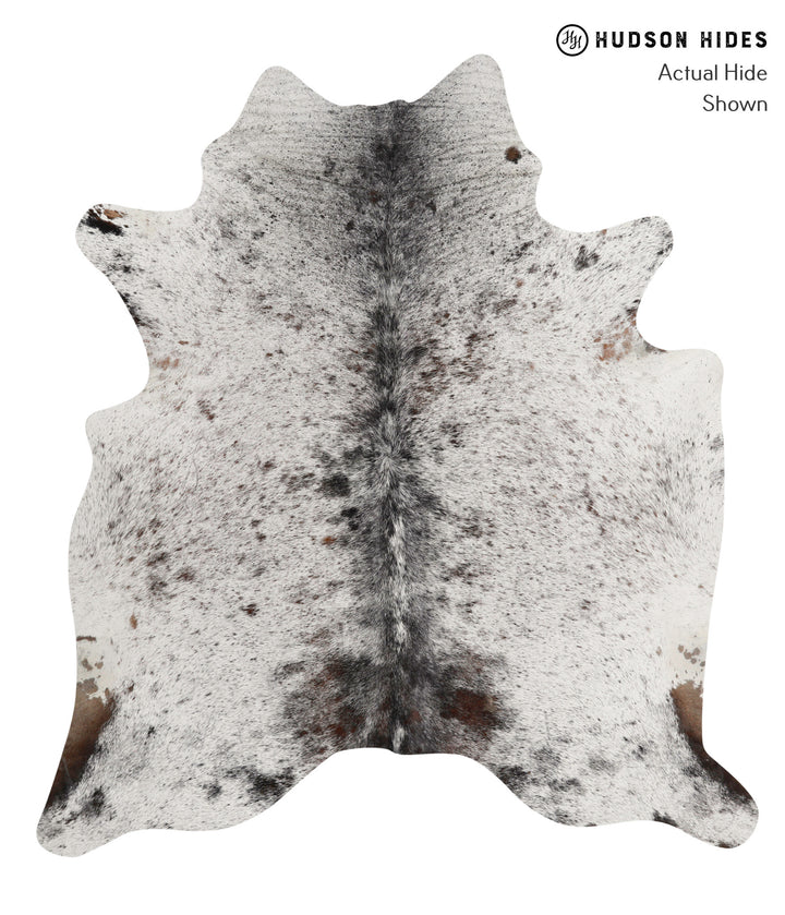 Salt and Pepper Brown X-Large Brazilian Cowhide Rug 6'8"H x 6'0"W #83396 by Hudson Hides