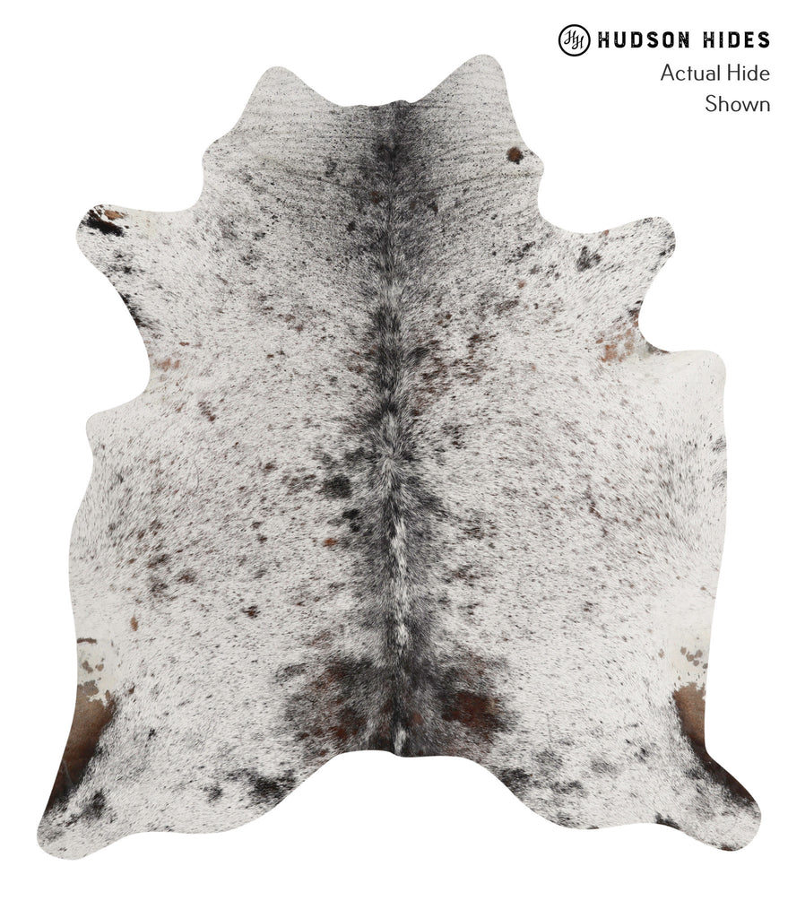 Salt and Pepper Brown X-Large Brazilian Cowhide Rug 6'8"H x 6'0"W #83396 by Hudson Hides