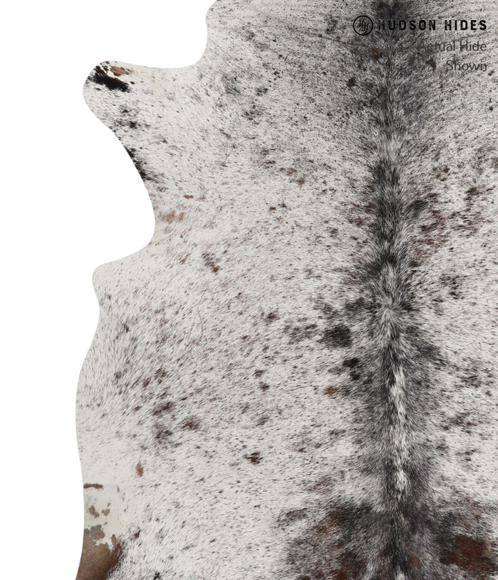 Salt and Pepper Brown X-Large Brazilian Cowhide Rug 6'8"H x 6'0"W #83396 by Hudson Hides
