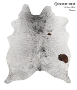 Salt and Pepper Black Large Brazilian Cowhide Rug 6'3"H x 5'3"W #83421 by Hudson Hides