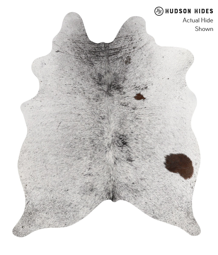 Salt and Pepper Black Large Brazilian Cowhide Rug 6'3"H x 5'3"W #83421 by Hudson Hides
