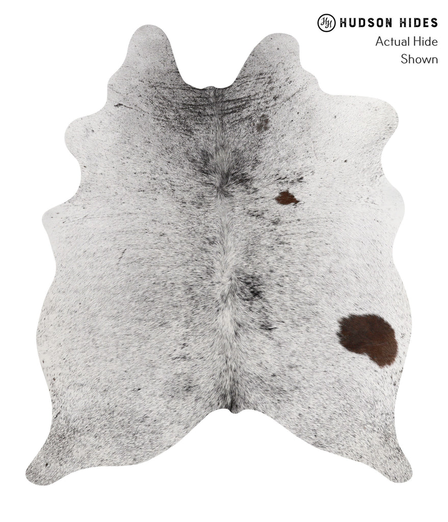 Salt and Pepper Black Large Brazilian Cowhide Rug 6'3"H x 5'3"W #83421 by Hudson Hides