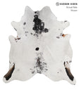 Salt and Pepper Black X-Large Brazilian Cowhide Rug 7'2"H x 6'8"W #83586 by Hudson Hides