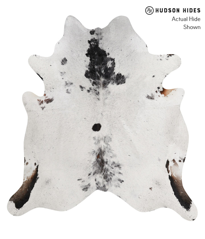 Salt and Pepper Black X-Large Brazilian Cowhide Rug 7'2"H x 6'8"W #83586 by Hudson Hides
