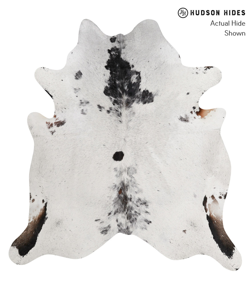 Salt and Pepper Black X-Large Brazilian Cowhide Rug 7'2"H x 6'8"W #83586 by Hudson Hides