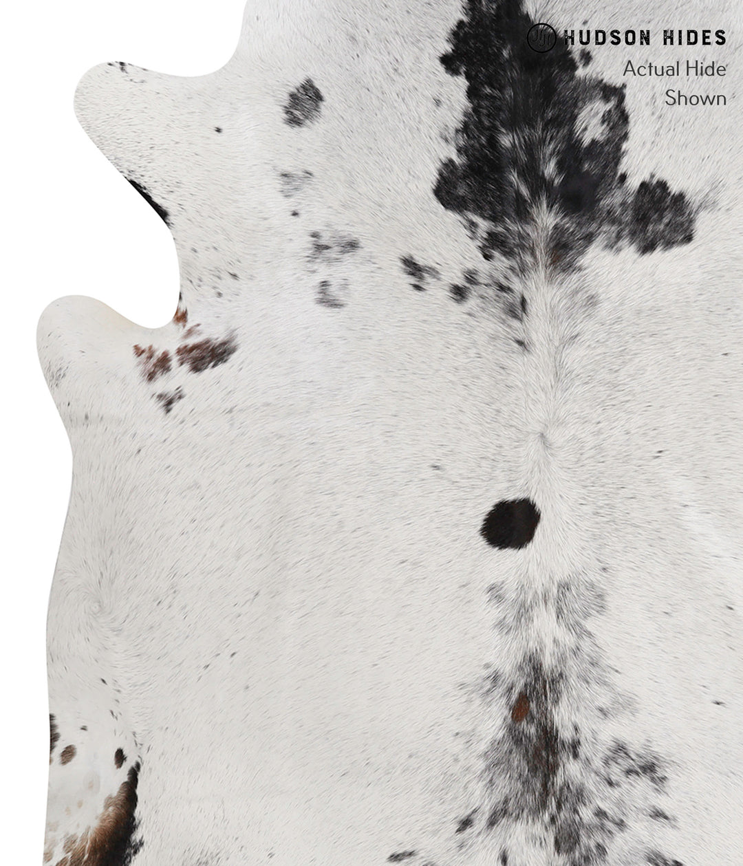 Salt and Pepper Black X-Large Brazilian Cowhide Rug 7'2"H x 6'8"W #835