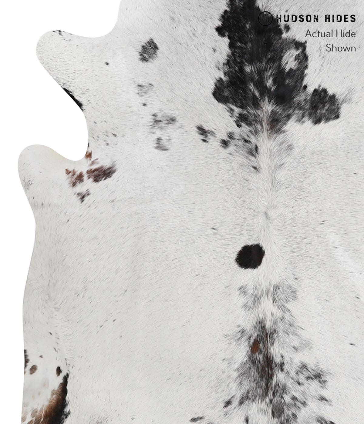 Salt and Pepper Black X-Large Brazilian Cowhide Rug 7'2"H x 6'8"W #83586 by Hudson Hides