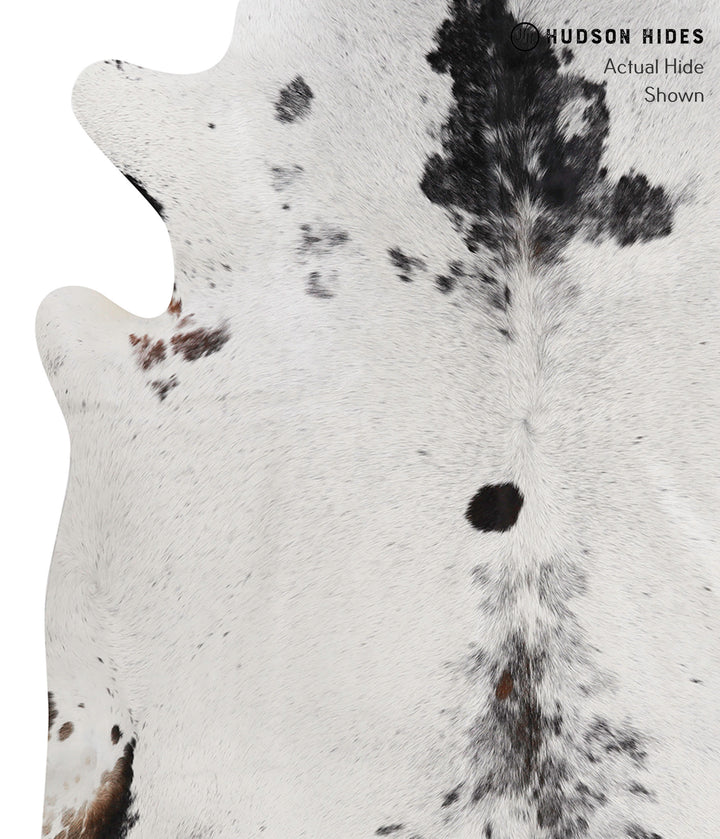 Salt and Pepper Black X-Large Brazilian Cowhide Rug 7'2"H x 6'8"W #83586 by Hudson Hides