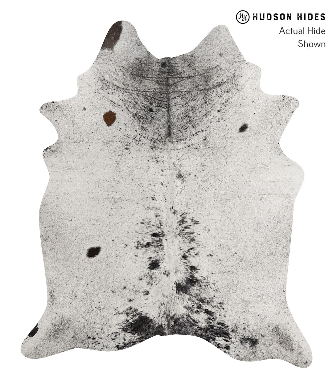 Salt and Pepper Black X-Large Brazilian Cowhide Rug 7'1"H x 5'11"W #83