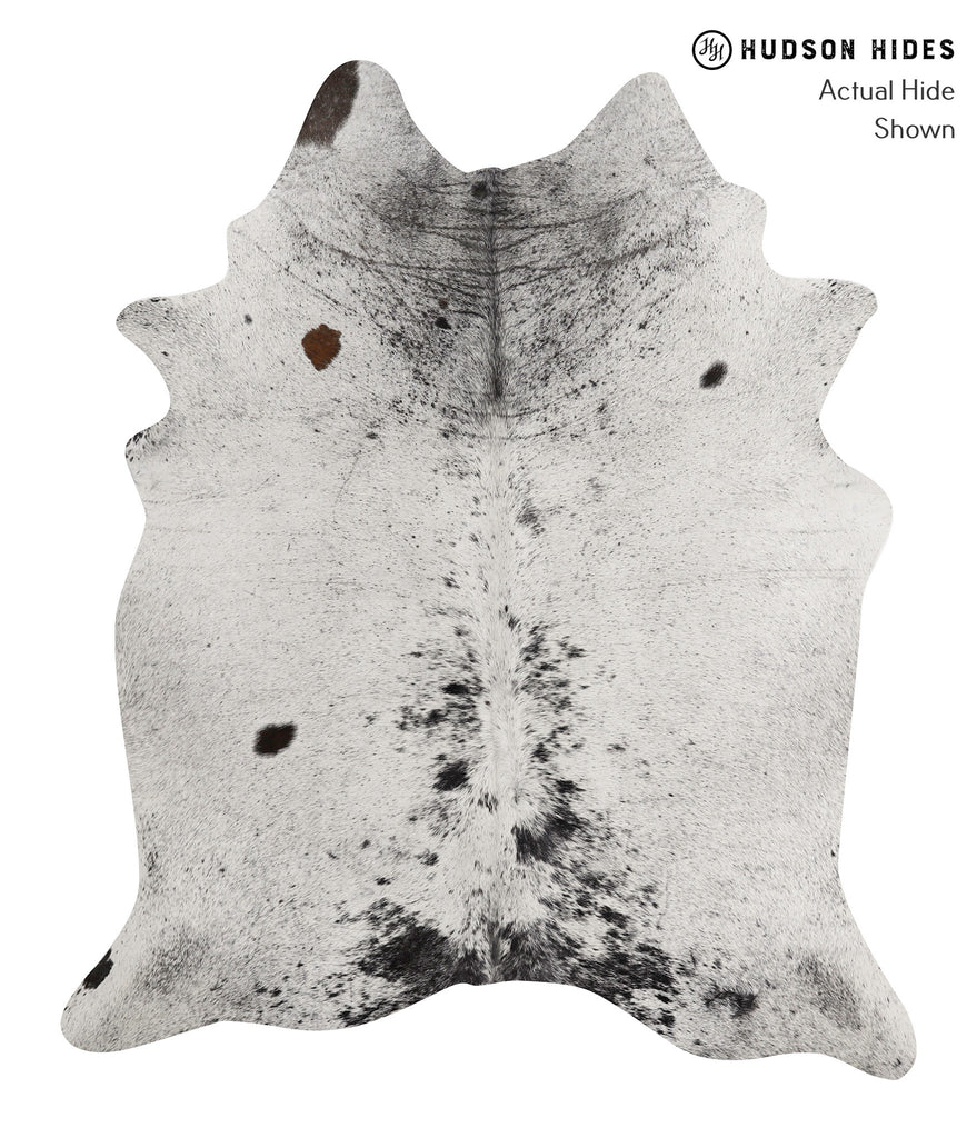 Salt and Pepper Black X-Large Brazilian Cowhide Rug 7'1"H x 5'11"W #83684 by Hudson Hides