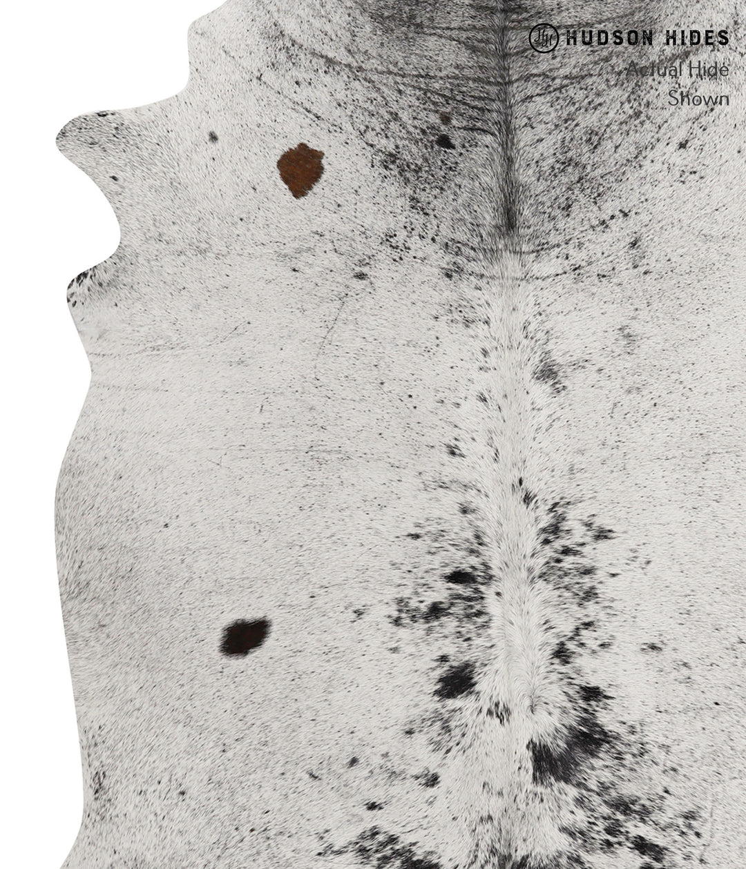 Salt and Pepper Black X-Large Brazilian Cowhide Rug 7'1"H x 5'11"W #83