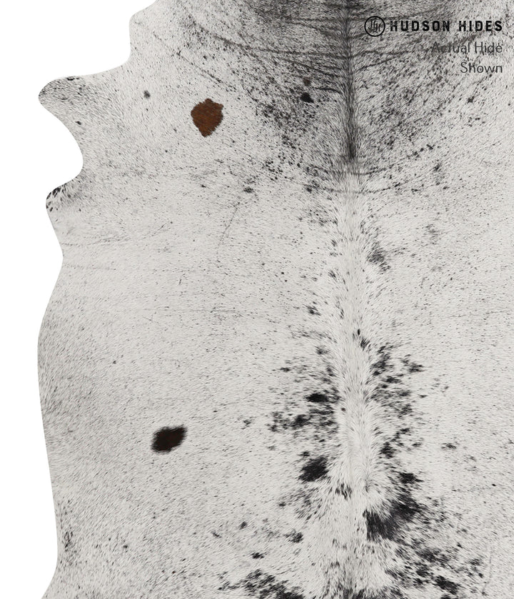 Salt and Pepper Black X-Large Brazilian Cowhide Rug 7'1"H x 5'11"W #83684 by Hudson Hides