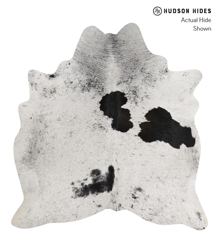 Salt and Pepper Black X-Large Brazilian Cowhide Rug 7'0"H x 6'7"W #83685 by Hudson Hides