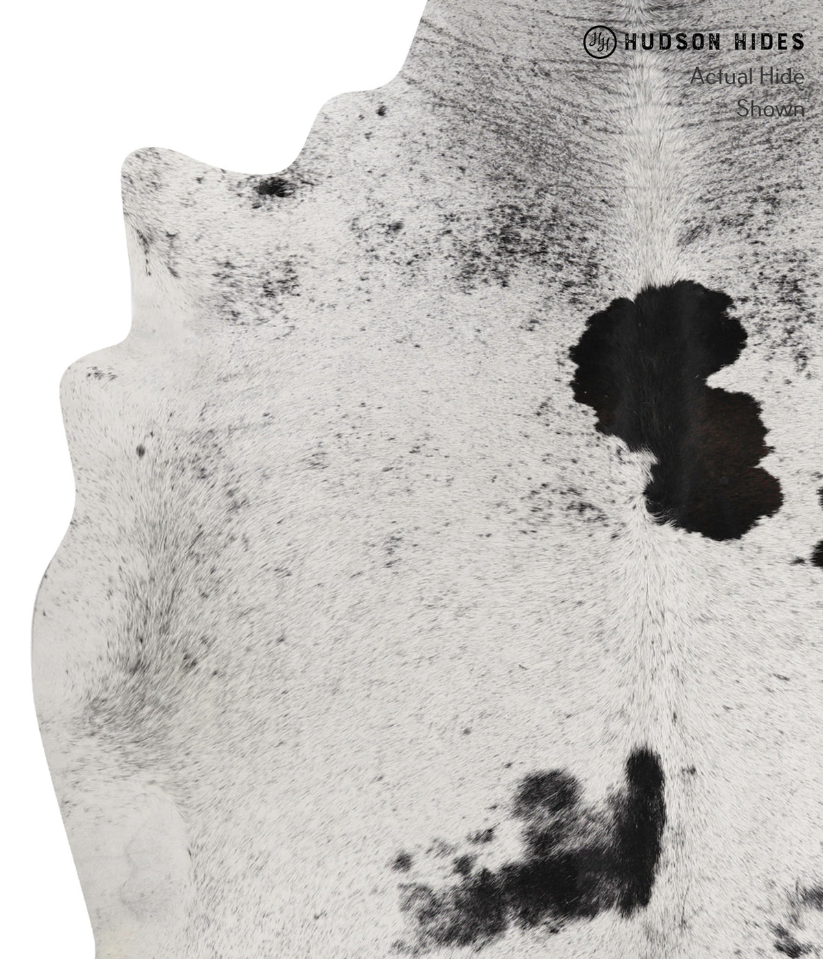 Salt and Pepper Black X-Large Brazilian Cowhide Rug 7'0"H x 6'7"W #83685 by Hudson Hides