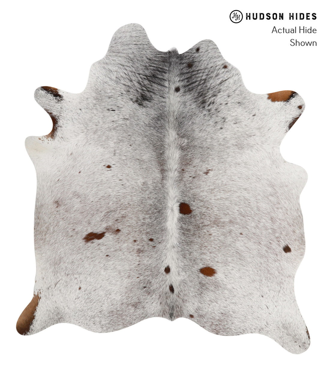Salt and Pepper Brown X-Large Brazilian Cowhide Rug 6'9"H x 6'0"W #837