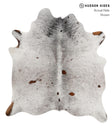 Salt and Pepper Brown X-Large Brazilian Cowhide Rug 6'9"H x 6'0"W #83726 by Hudson Hides