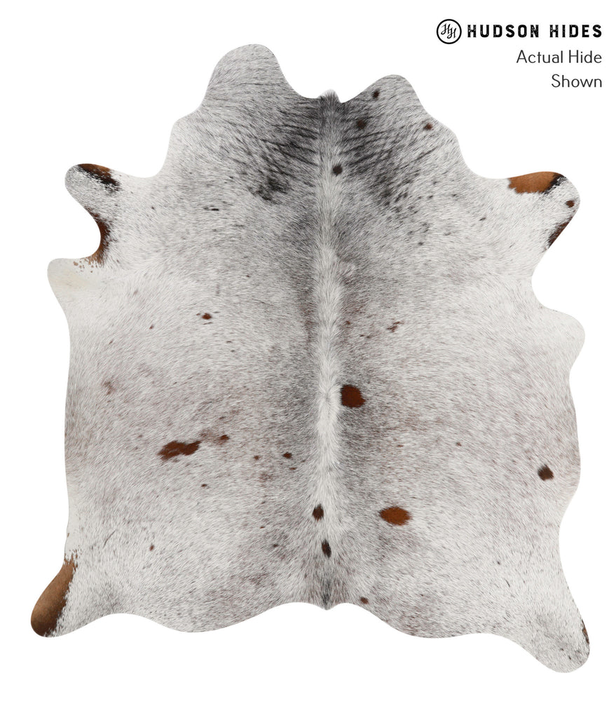 Salt and Pepper Brown X-Large Brazilian Cowhide Rug 6'9"H x 6'0"W #83726 by Hudson Hides