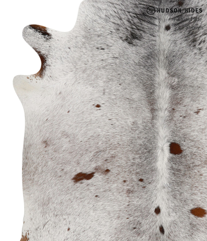 Salt and Pepper Brown X-Large Brazilian Cowhide Rug 6'9"H x 6'0"W #83726 by Hudson Hides