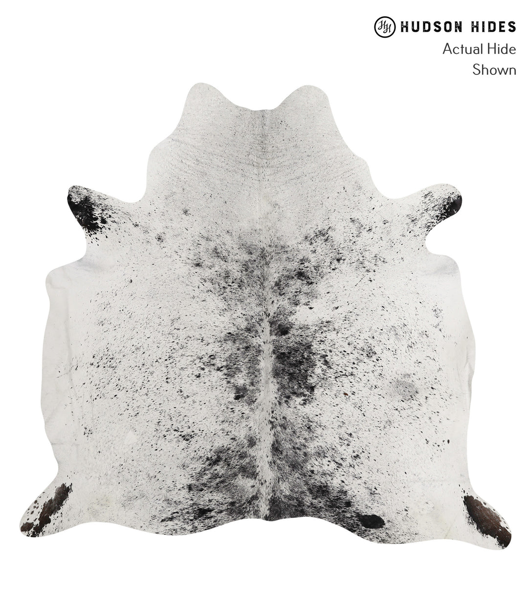 Salt and Pepper Black X-Large Brazilian Cowhide Rug 6'5"H x 6'9"W #837