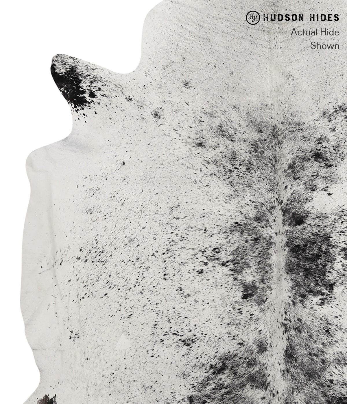 Salt and Pepper Black X-Large Brazilian Cowhide Rug 6'5"H x 6'9"W #83755 by Hudson Hides
