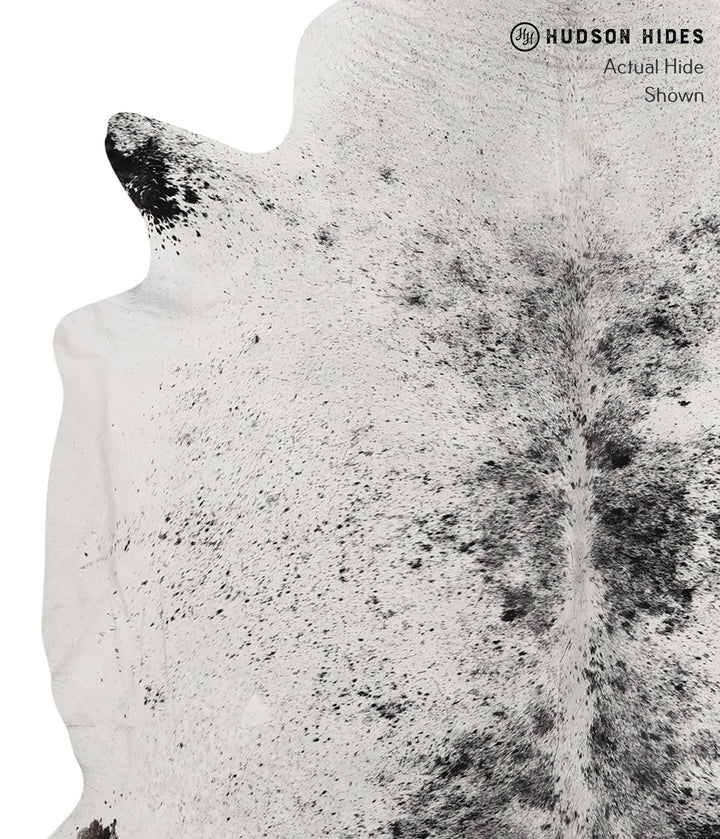 Salt and Pepper Black X-Large Brazilian Cowhide Rug 6'5"H x 6'9"W #83755 by Hudson Hides