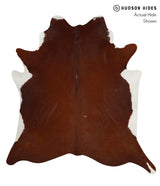 Brown and White Regular XX-Large Brazilian Cowhide Rug 7'4"H x 7'0"W #84023 by Hudson Hides