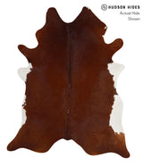 Brown and White Regular XX-Large Brazilian Cowhide Rug 7'9"H x 6'5"W #84024 by Hudson Hides