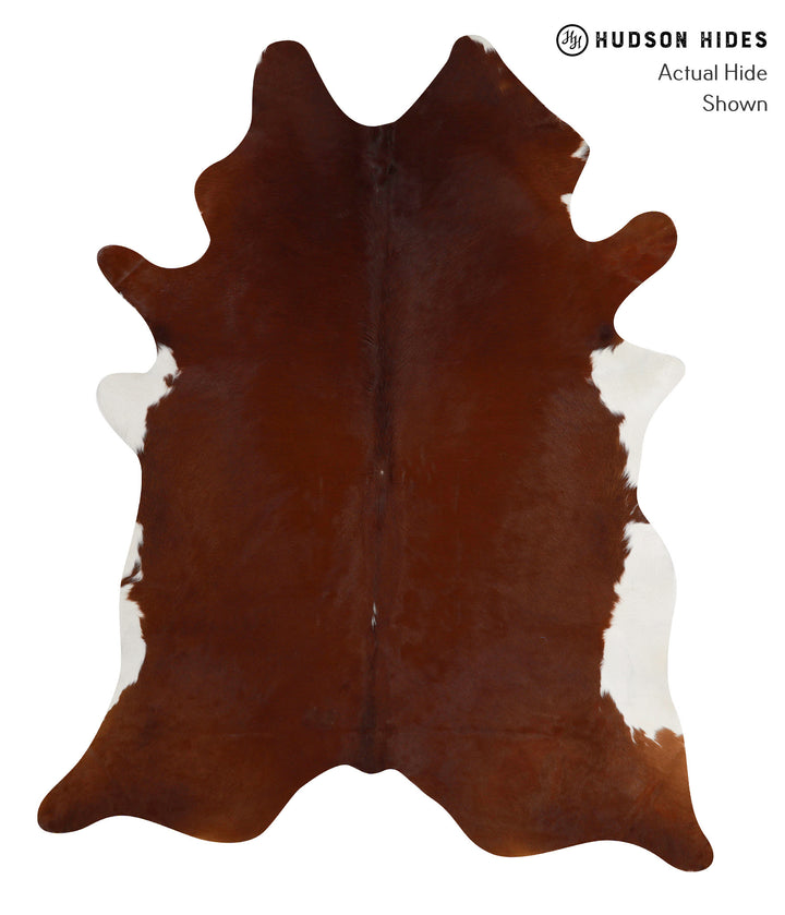 Brown and White Regular XX-Large Brazilian Cowhide Rug 7'9"H x 6'5"W #84024 by Hudson Hides