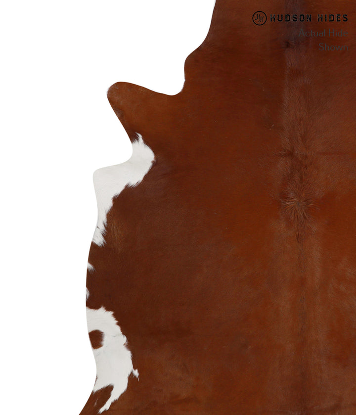 Brown and White Regular X-Large Brazilian Cowhide Rug 7'3"H x 6'9"W #84083 by Hudson Hides