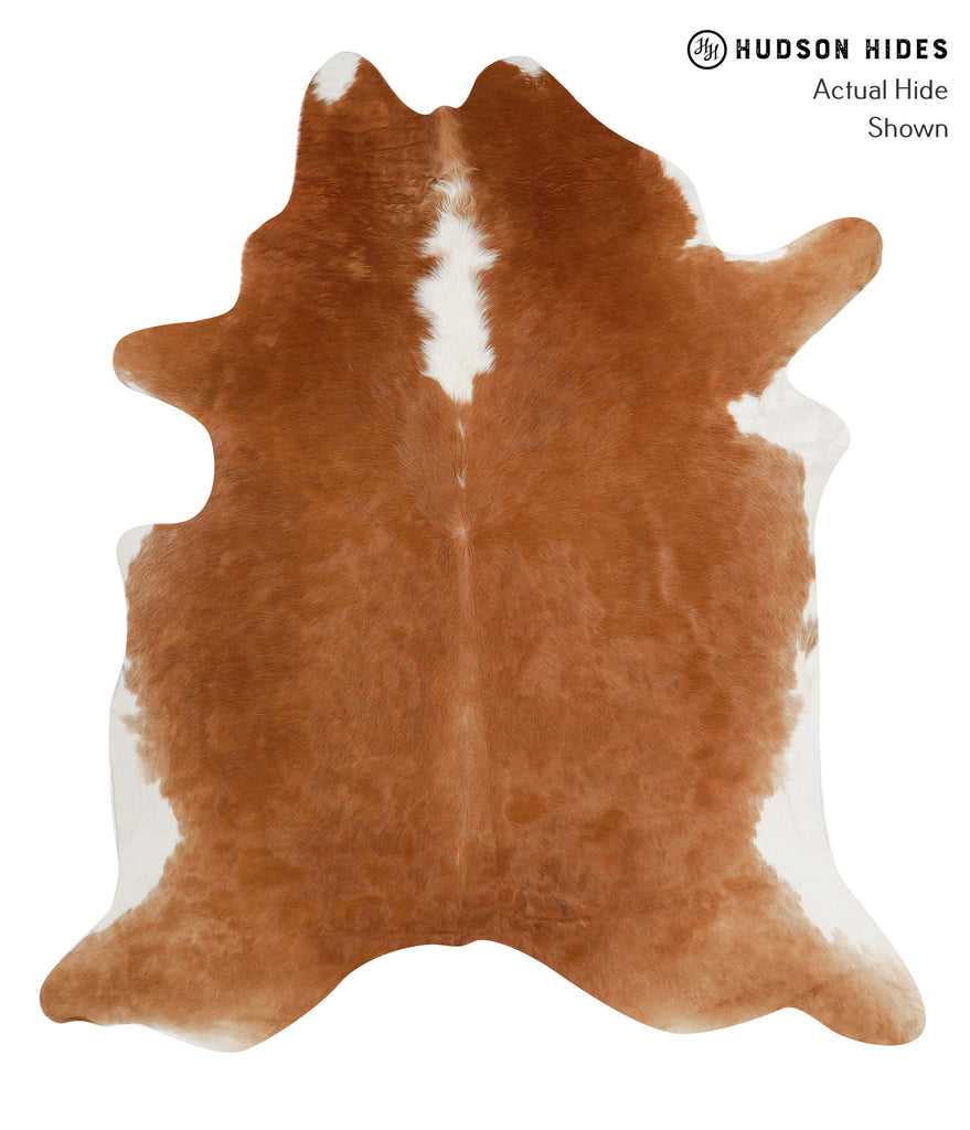 Brown and White Regular X-Large Brazilian Cowhide Rug 7'3"H x 6'5"W #84127 by Hudson Hides