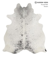 Salt and Pepper Black X-Large Brazilian Cowhide Rug 7'2"H x 6'7"W #84205 by Hudson Hides