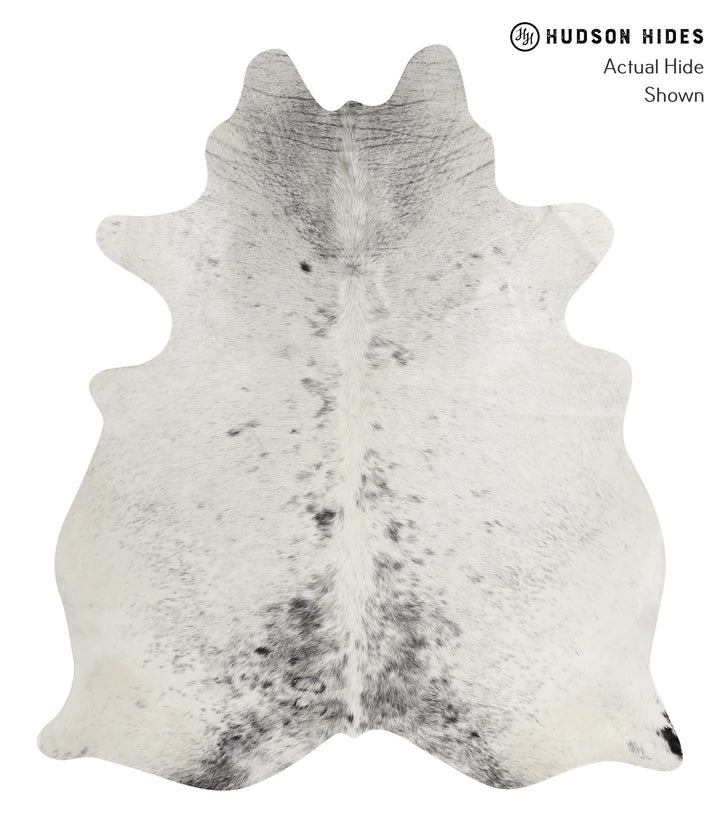 Salt and Pepper Black X-Large Brazilian Cowhide Rug 7'2"H x 6'7"W #84205 by Hudson Hides