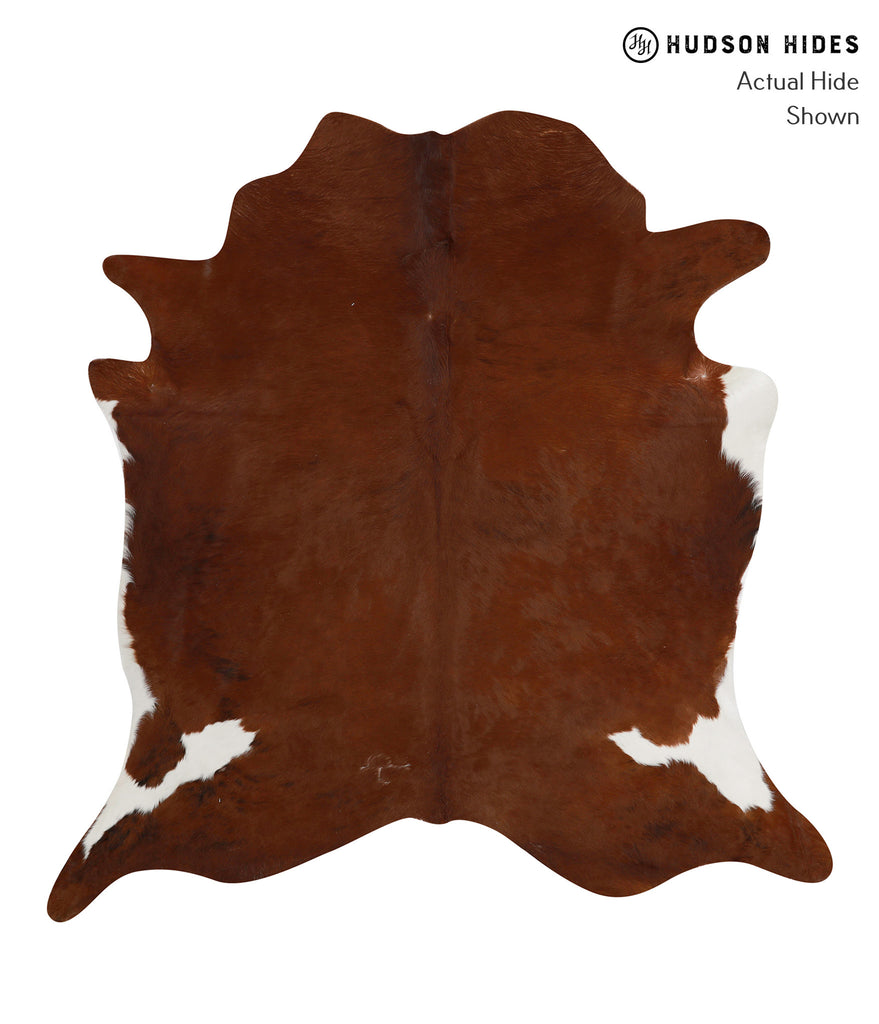 Brown and White Regular XX-Large Brazilian Cowhide Rug 7'2"H x 7'0"W #84285 by Hudson Hides