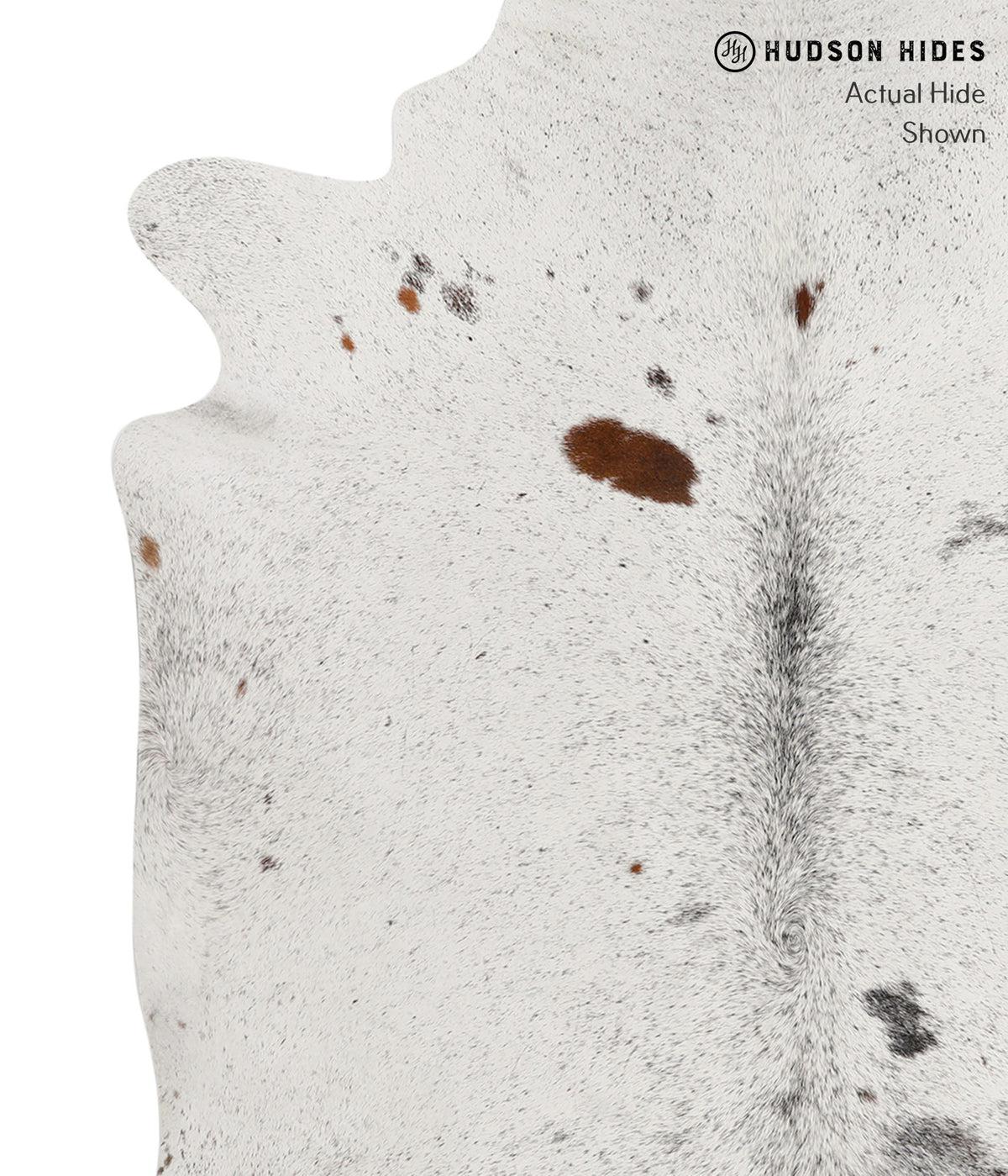 Salt and Pepper Black Large Brazilian Cowhide Rug 6'1"H x 5'11"W #84394 by Hudson Hides