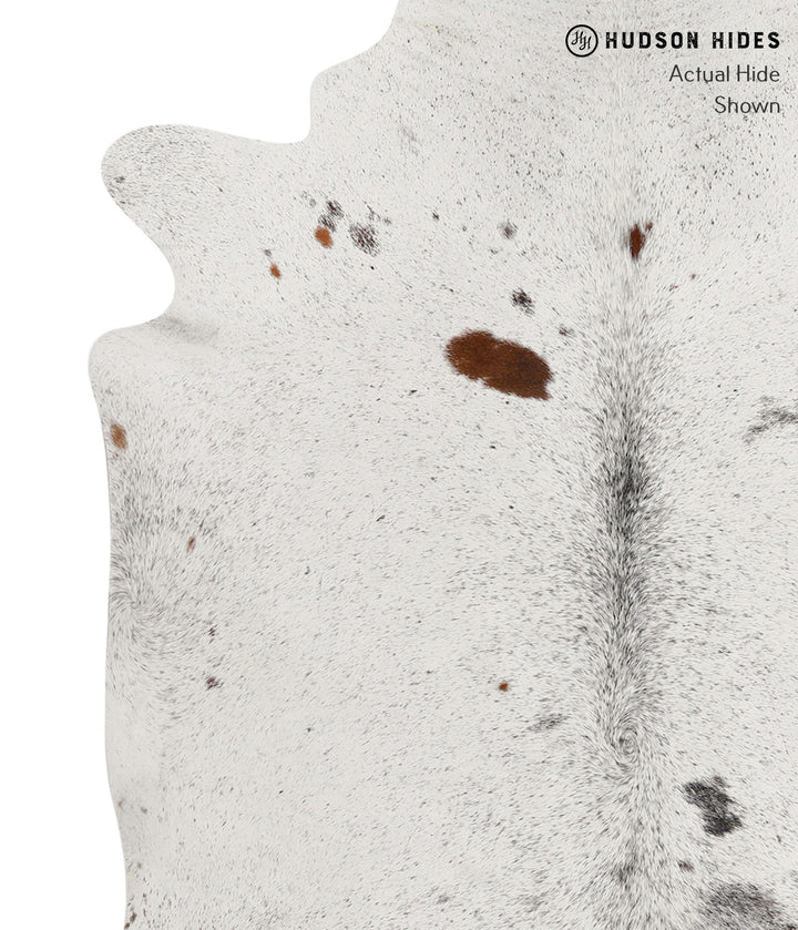 Salt and Pepper Black Large Brazilian Cowhide Rug 6'1"H x 5'11"W #84394 by Hudson Hides