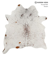 Salt and Pepper Brown Large Brazilian Cowhide Rug 6'4"H x 5'8"W #84397 by Hudson Hides