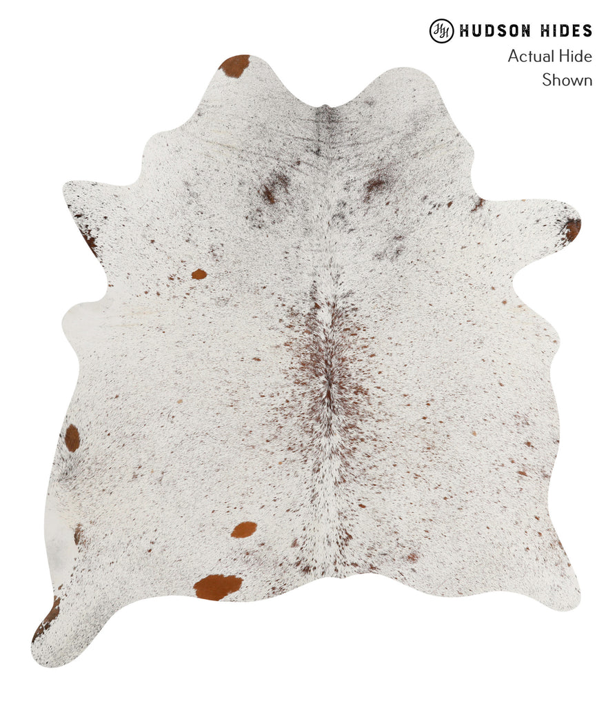 Salt and Pepper Brown Large Brazilian Cowhide Rug 6'4"H x 5'8"W #84397 by Hudson Hides