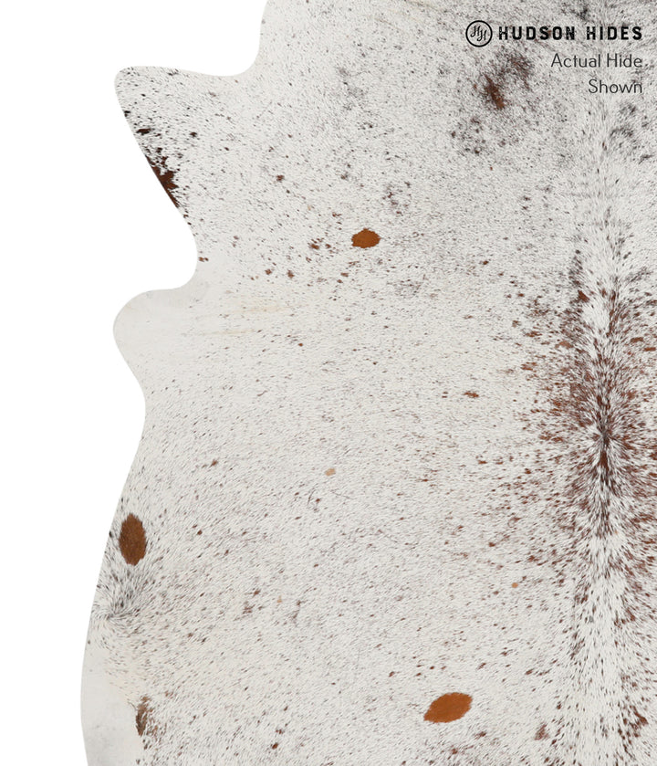 Salt and Pepper Brown Large Brazilian Cowhide Rug 6'4"H x 5'8"W #84397 by Hudson Hides