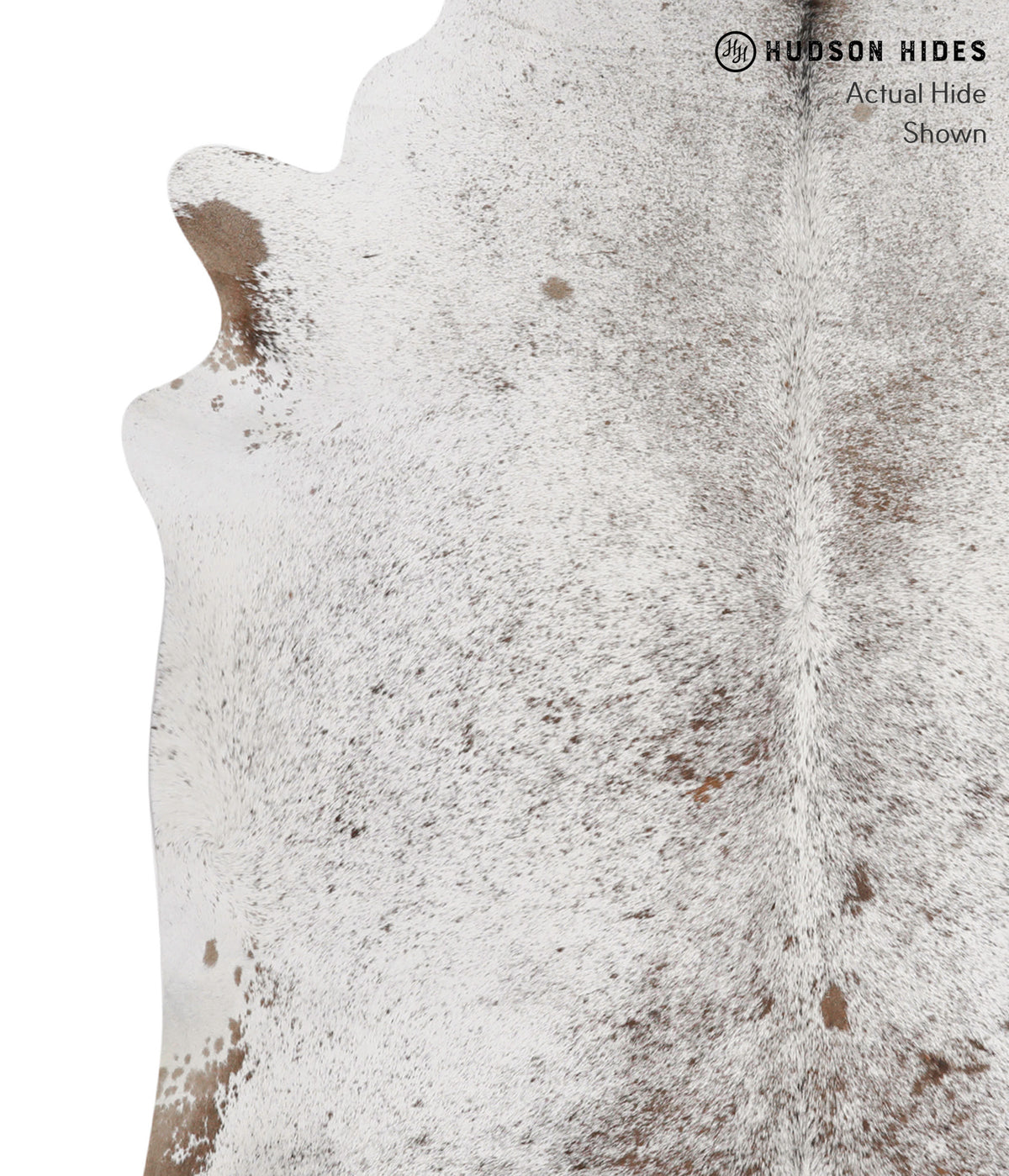 Salt and Pepper Brown Large Brazilian Cowhide Rug 6'7"H x 5'7"W #84398 by Hudson Hides