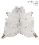 Salt and Pepper Brown Large Brazilian Cowhide Rug 6'0"H x 6'6"W #84407 by Hudson Hides