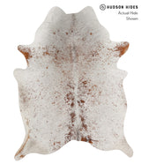 Salt and Pepper Brown X-Large Brazilian Cowhide Rug 7'2"H x 5'7"W #84471 by Hudson Hides
